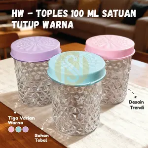 HW-toples kue kering satuan kedap udara/toples lebaran bening cantik estetik