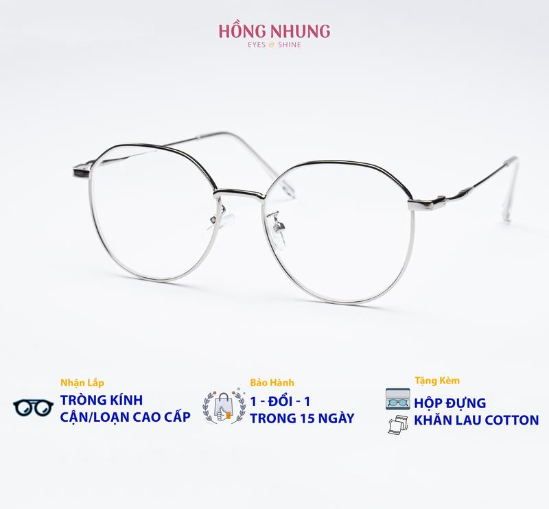 Gọng kính cận nữ lục giác chất liệu kim loại hợp mặt vừa và nhỏ tròng kính chống Uv400 cao cấp M17 cắt độ cận free - Women Mắt Kính MATKINHHONGNHUNG