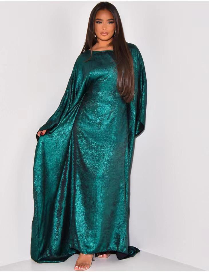 Product Introduction of Shimmer Butterfly abaya ,Batwing shinny abaya, Butterfly caftan Plus size elegant dress 16
