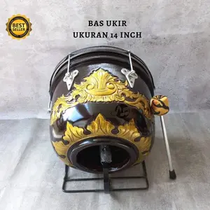 Bass Hadroh ukuran 14 inch Ukir Bas Rebana Murah Alat Musik Tradisional Banjari Terbangan