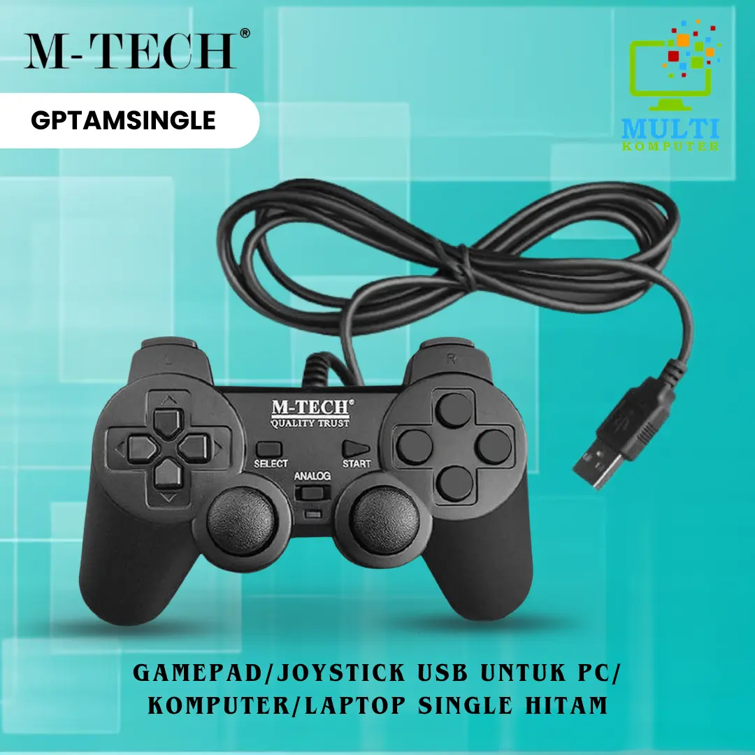 GAMEPAD / JOYSTICK USB UNTUK PC / KOMPUTER / LAPTOP SINGLE HITAM Controller Game Accessories Led
