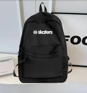 Tas Ransel Pria Wanita Sekolah Kuliah Distro Korean Style Hitam dapat digantung Backpack Travel