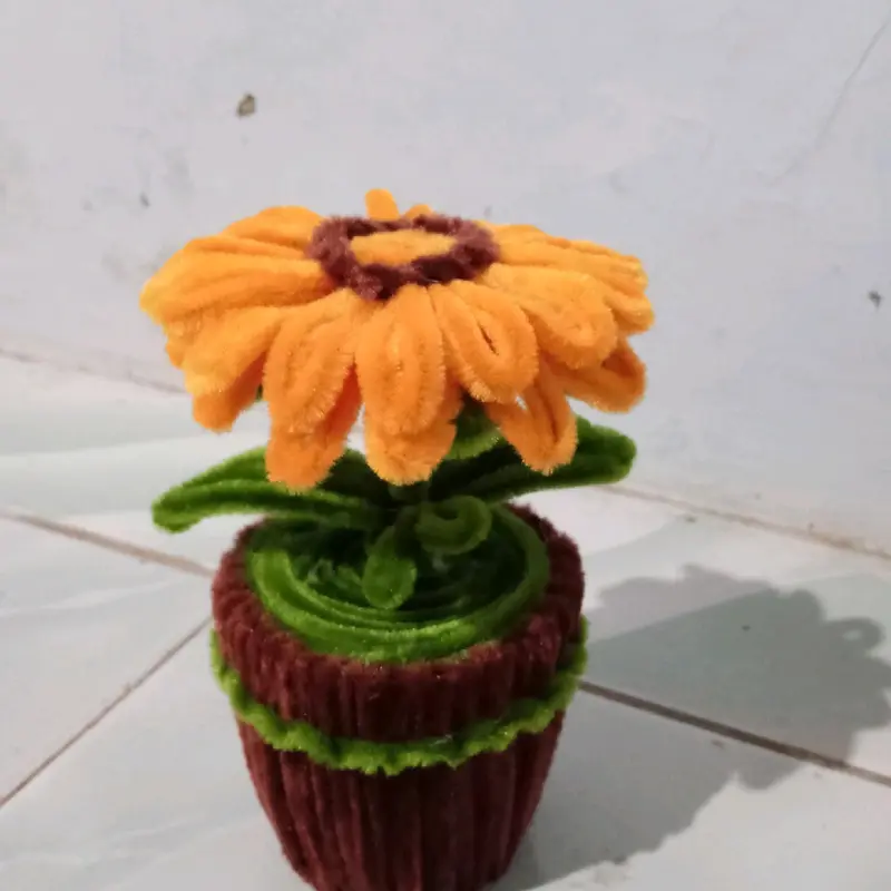 Bunga Pot Kawat Bulu untuk Dekorasi Meja dan Dinding - Hadiah 3