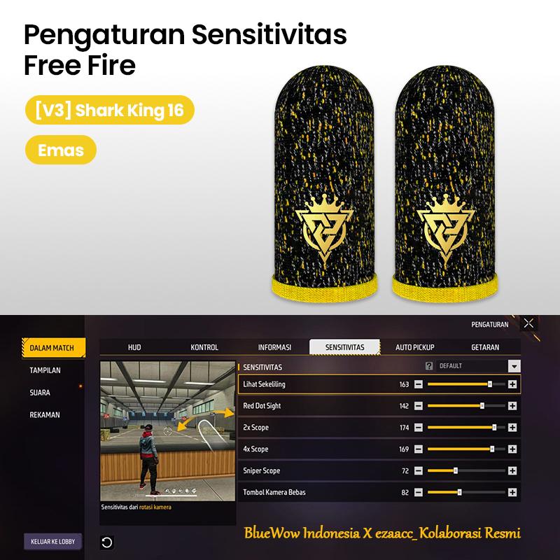 ‌BlueWow V4 Ice SilkFinger Sleeve/Pro Lengan Jari- Putih Sarung Jari Gaming Generasi Baru - Material Ice Silk/Shark Gaming-Material Nanofiber Premium | High Sensitivity & No Miss Touch | Anti-Sweat + Screen Safe untuk Garena/PUBG/MLBB