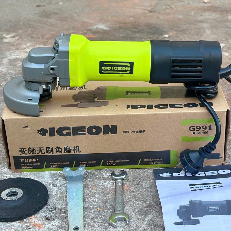 Máy Mài Không Chổi Than Pigon G991 Công Suất 800W Đá 100 Chuẩn Dây Đồng Tặng Kèm 1 Đá Mài Bảo Hành 6 Tháng