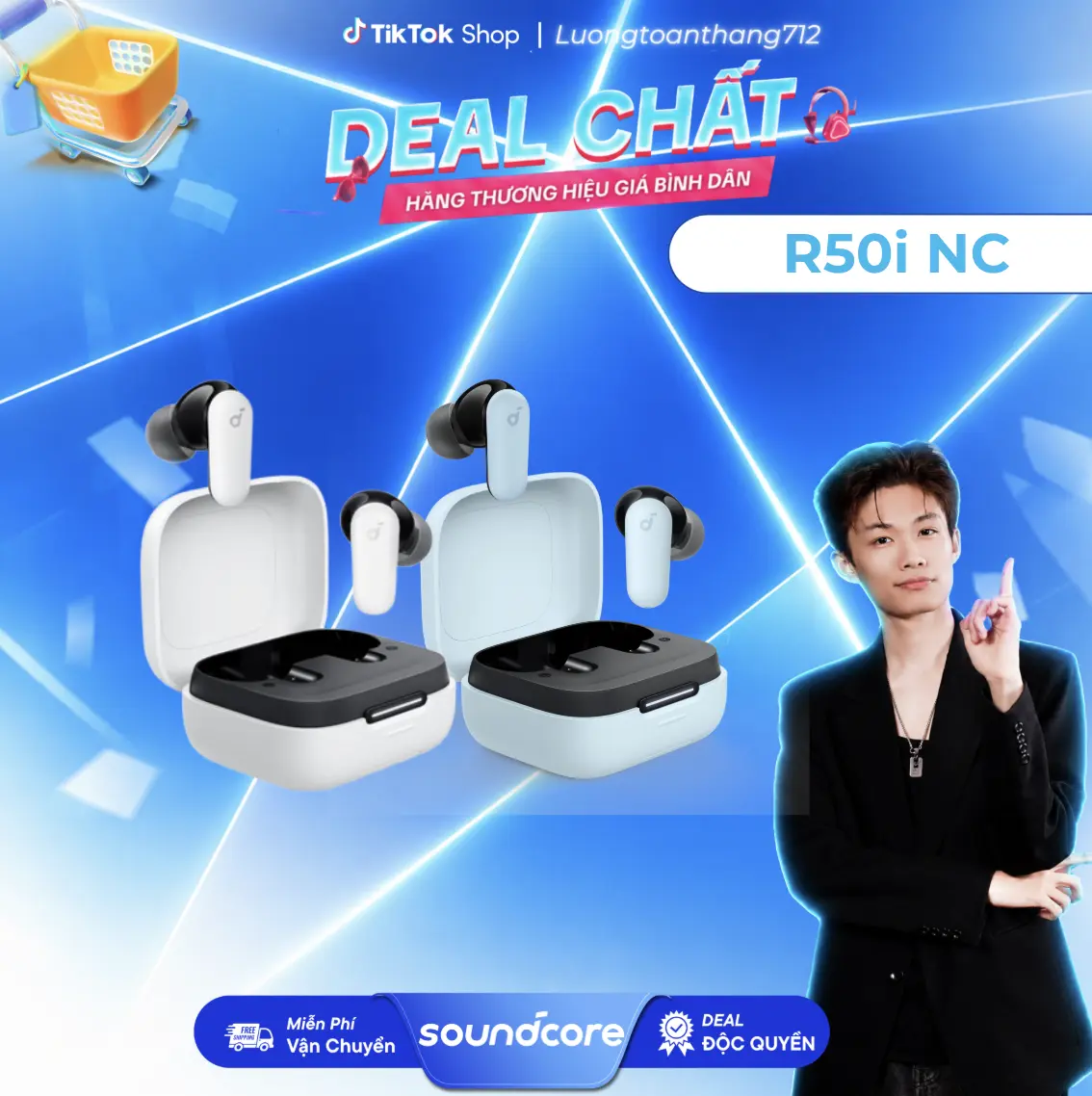 [soundcore x CFV LTT] Tai nghe bluetooth soundcore R50i NC (P30i) chống ồn ANC | Chống nước và bụi IP54 | 40 giờ phát nhạc Nhét Tai Nghe Nhạc Earphone