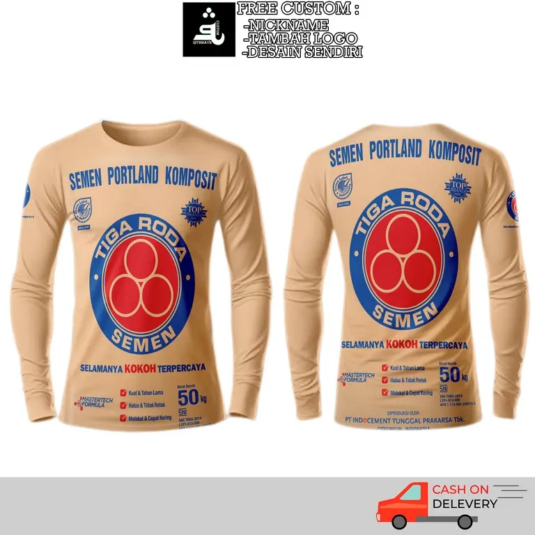 baju pria jersey semen tiga roda jersey 3D karung semen bahan lembut tidak mudah kusut Fullprint bisa custom nama terbaru 2