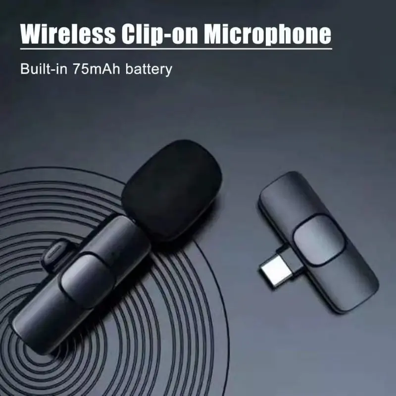 Wireless Mikrofon dengan Clip on Mikrofon CLIP-ON MINI PORTABLE MICROPHONE TYPE C BLACK COLOR 5