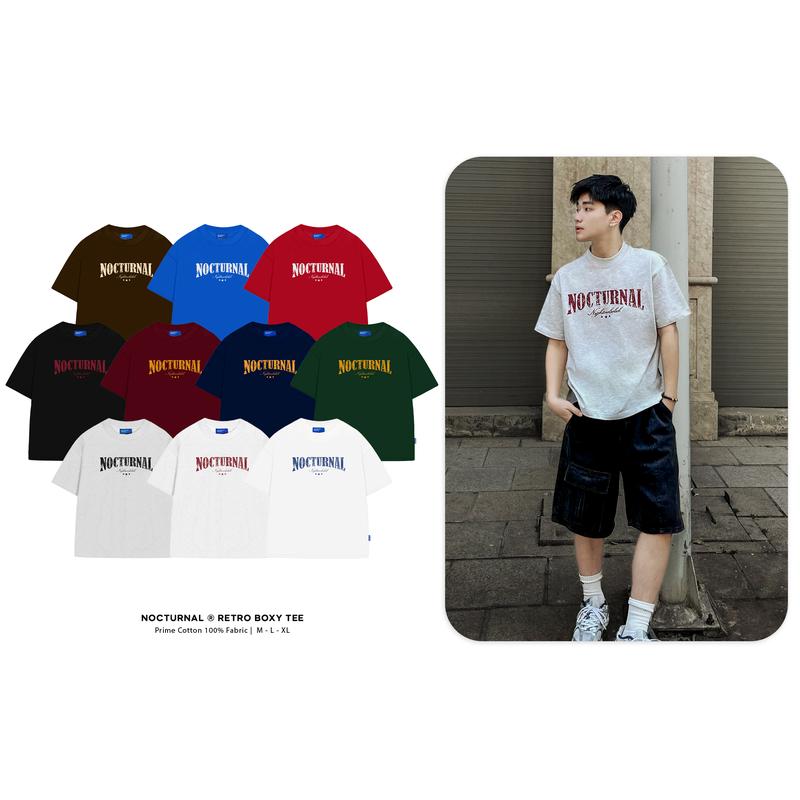 Áo Thun In Form Boxy NOCTURNAL Retro Boxy Tee Cotton 100% Nam Nữ Unisex Localbrand