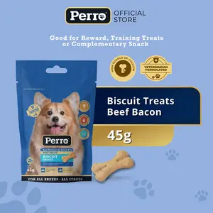 Perro Biscuit Treats Beef Bacon 45gr