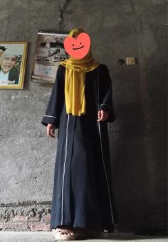 Product Review of ZARQA - Luna Gamis 2 | Abaya gamis sisesa Two Tone List Bisban Polos Muslim Turki Dewasa Remaja Lebaran terbaru 2025 Crinkle Mewah Maxi abaya santri Airflow Simple from M**y h**a 1