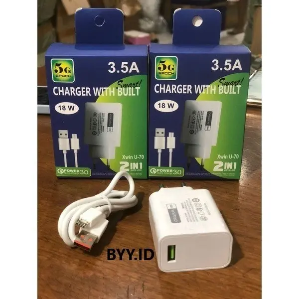 [TR-046] Travel Charger Xwin U-70 Packing Kotak 3.5A 18W 0