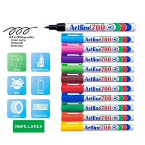 Artline Spidol Permanent EK700 Hitam, Biru Muda, Pink, Ungu, Hijau Muda, Coklat, Merah, Biru Tua, Hijau Tua, Orange, Kuning 12cm x 0.7cm