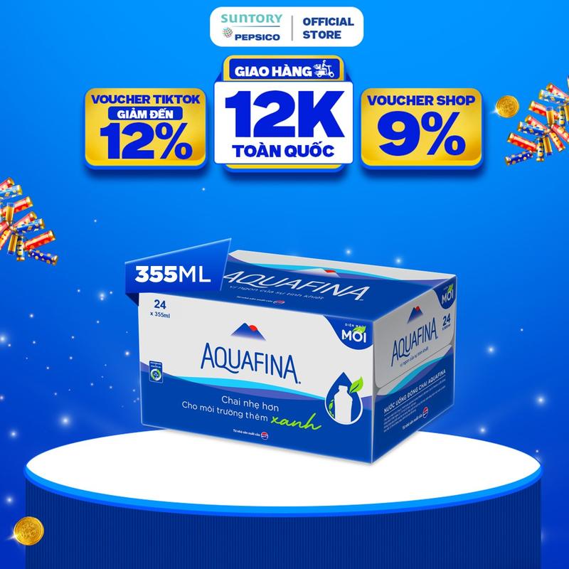  Thùng 24 Chai Nước tinh khiết Aquafina  355ml chai  