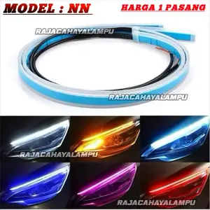 Lampu Alis LED DRL 30 CM Model NN Lampu Alis Running Slim Fleksibel 12v 2 Mode Running