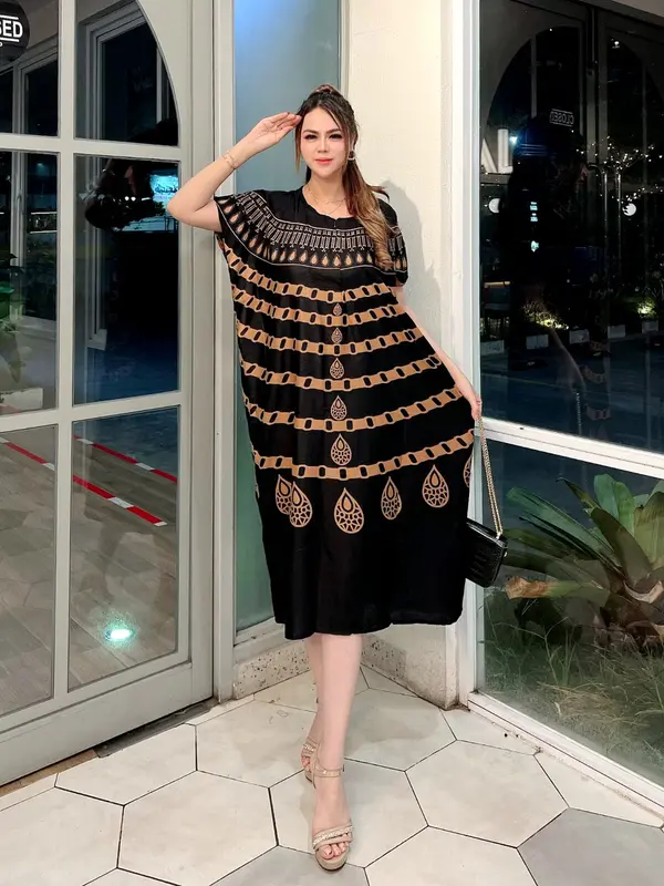 Daster Wanita Lowo Kekinian Resleting Depan Bumil Busui Friendly Motif Serat Kayu Sultan Bahan Rayon Premium Nyaman Tidur  Pendek Panjang Pendek Zipper Jepang Nyaman Kancing Renda Dress Serut Lembut 3
