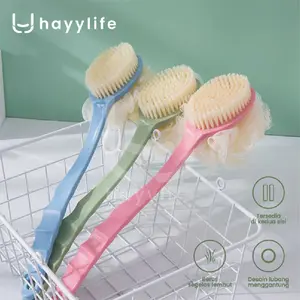 HAYYLIFE Brush Mandi Sikat Tubuh Sikat Penggosok Punggung + Sponge Puff Busa Banyak Warna Biru Hijau VS-HL-BDA502