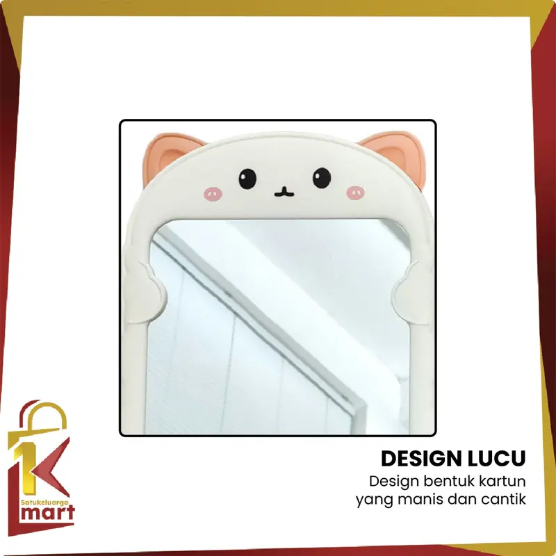 [COD] SM K153 Cermin Meja Rias Bentuk Kucing Lucu Kaca Duduk Aesthetic Portable Serbaguna 7