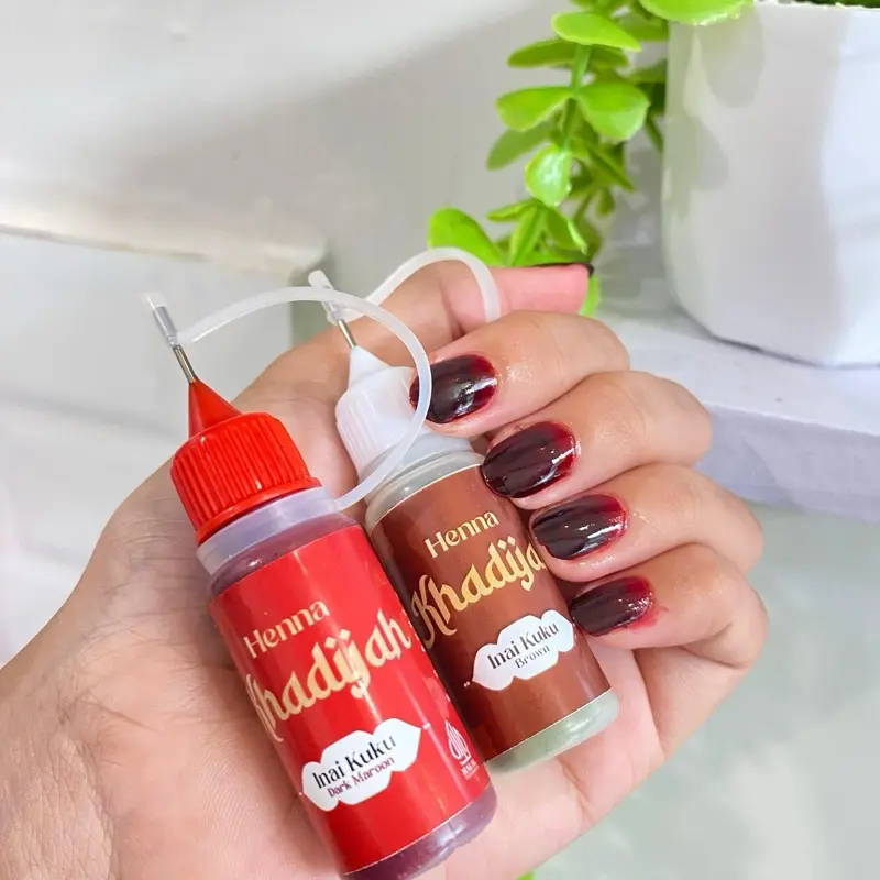(Dapat 4pcs) Paket lengkap Ombre Henna Khadijah Nail Buffer Vitamin kuku 8