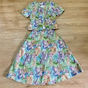 Set Hijau Bunga Dress Wanita