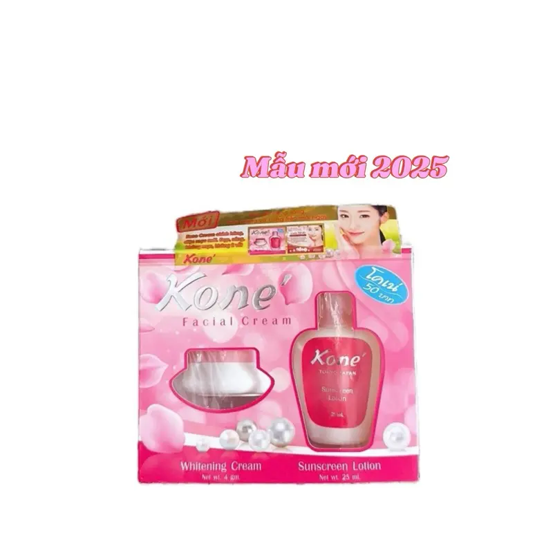 [combo 5 hộp] kem dưỡng da, hổ trợ da mụn, thâm sạm nám tàn nhang, Kone Thái Lan (1 sét gồm 1 kem dưỡng + 1 chai nước) 3