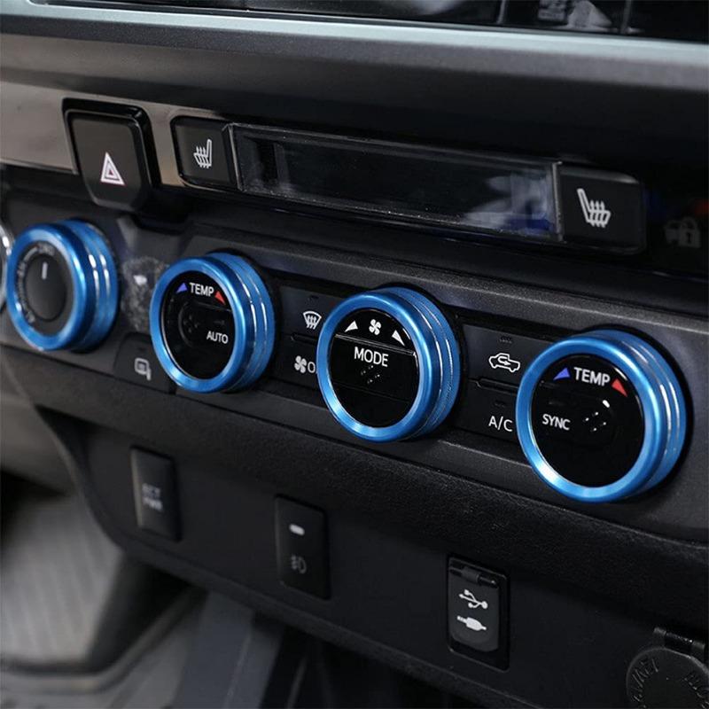 Công tắc điều hòa không khí AC, nắp núm nút CD âm thanh, trang trí tương thích cho Toyota Tacoma 2016 (A, Đỏ) 7