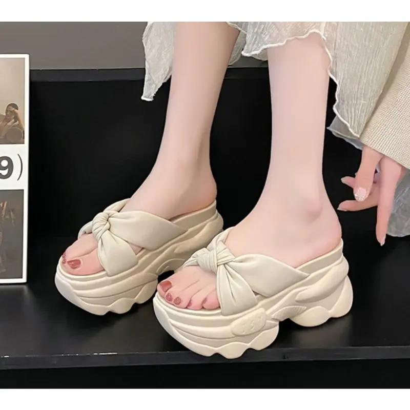 BFS - Sandal Wedges Wanita Hak Tebal Kombi Variasi CK 551 8