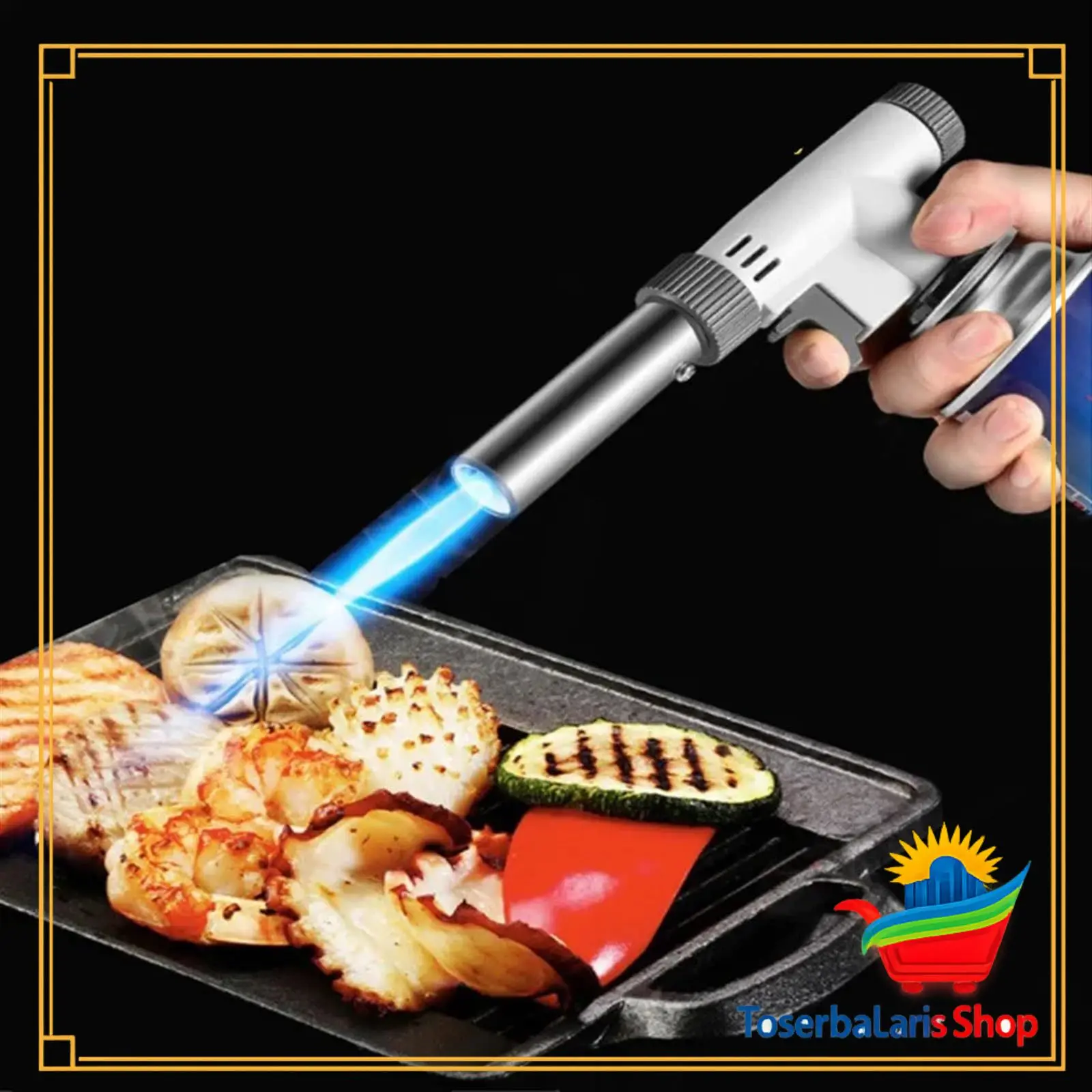 Alat Bakar Gas Portable Praktis Gas Torch Pemantik Belakang BBQ Blow Torch Flame Gun JD 8802 Kepala Portable Gas Torch Flame gun JD-8802 Las Butane Blow Torch Api Jet Alat Las Gas Flamegun Portable Mini Kepala Handy Torch Bakar Sushi