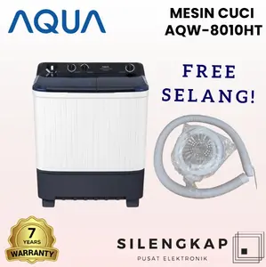 Mesin Cuci 2 Tabung Sanyo Aqua 880XT 8KG Hijab Mode / 8010HT