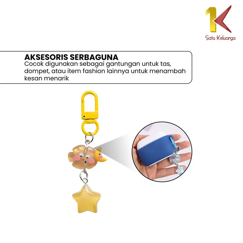 [COD] SK C1160 Keychain Gantungan Kunci Awan Bintang Kilat Lucu 2