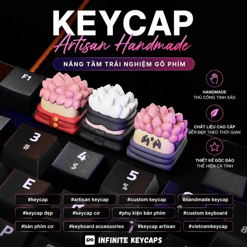 Keycaps nút bấm Jujutsu Kaisen - Gojo - Itadori - Sakuna Trang Trí Bàn Phím Máy…