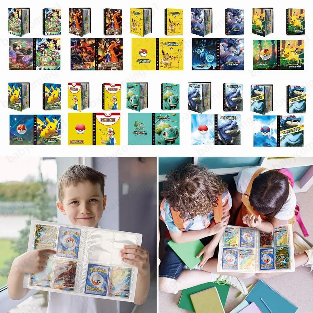 Album Isi 432 PCS kartu Pokemon/Album Pokemon Book/Pokemon holder Album/pokemon Buku Album Koleksi 9 Saku Holder Kartu Game Pokemon Kawaii Untuk Mainan Anak Card Toys