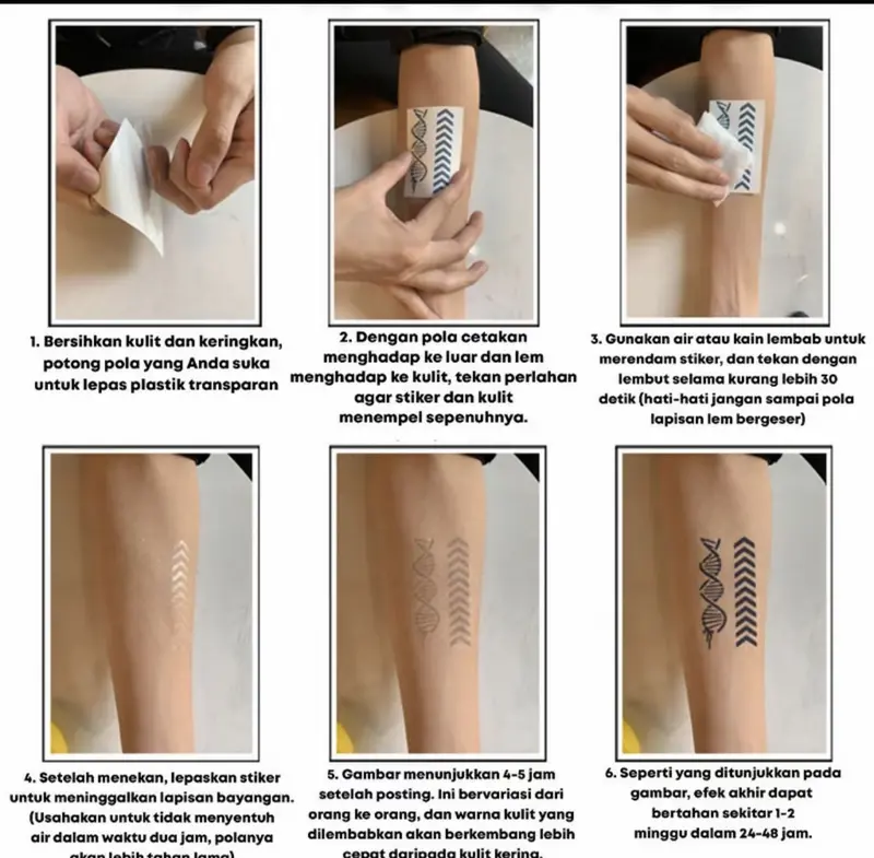 Tato Semi Permanent Fruit Ink 21x12cm Bertahan 14 Hari - Fruit ink - Temporary, Tatto Temporary  Waterproof semipermanen Wajah Henna 8