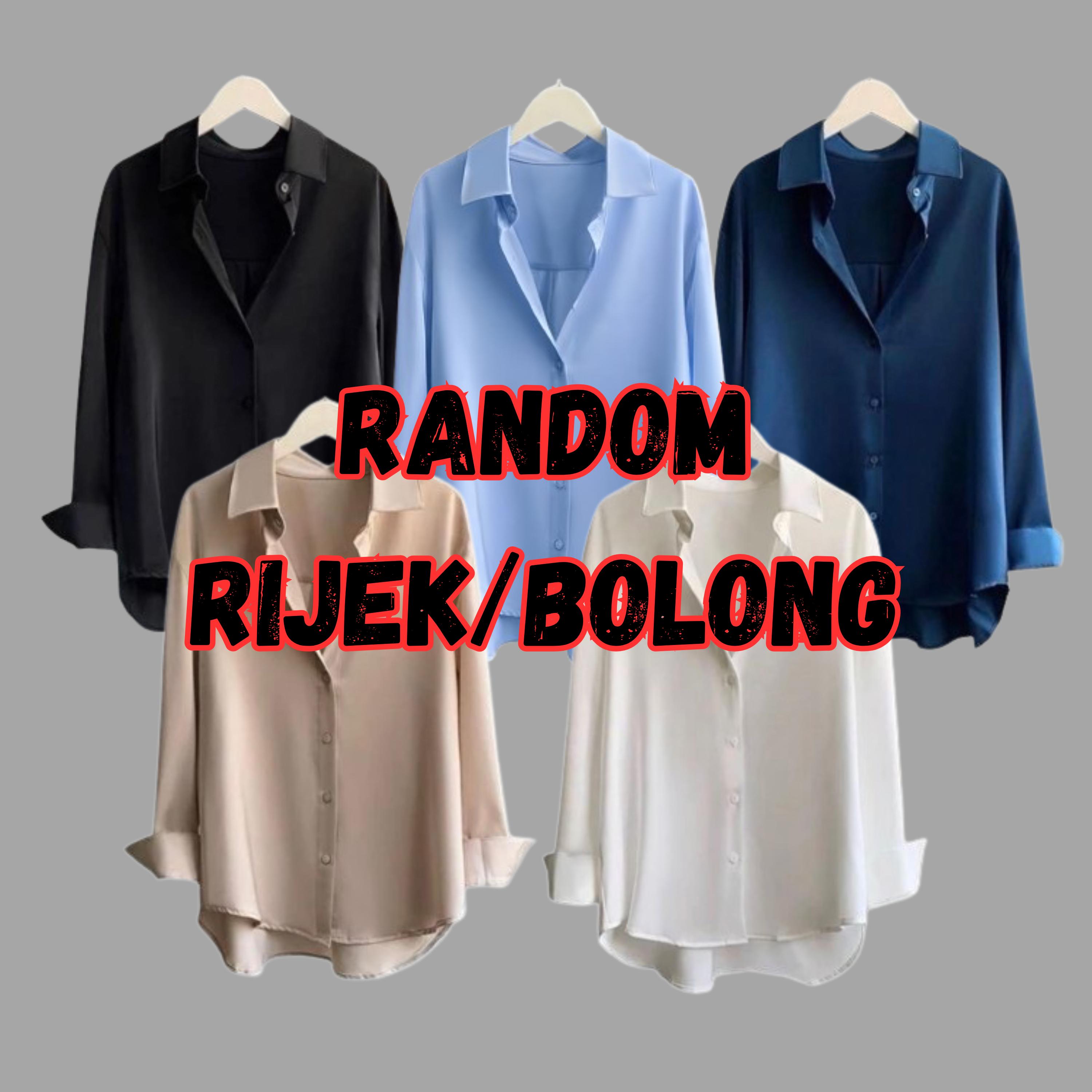 Paket 2 Pcs Kemeja Wanita Polos Lengan Panjang Casual Slim-Fit Atasan Blouse Wanita Baju  Kerja Kantor Cewek Dewasa  Oversize