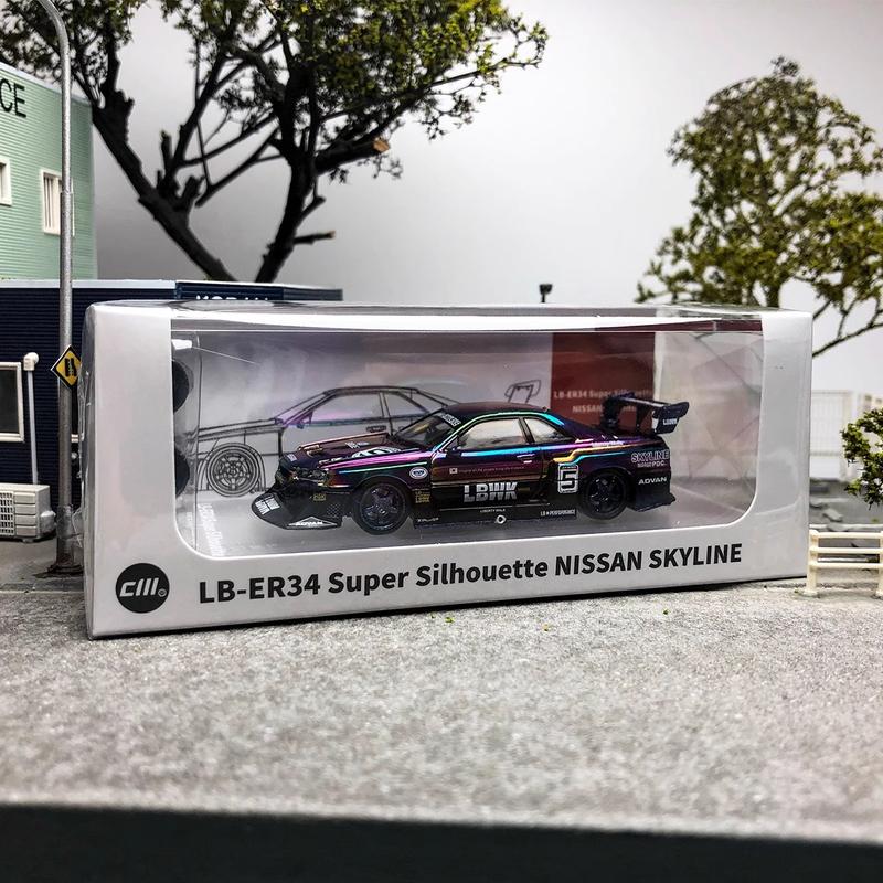 Product Introduction of CM Model 1 64 Nissan ER34 electroplated seven color delivery wheel hub alloy car model Alloy Diecast Car Model Collection 13