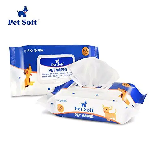 Pet Soft Pet Wipes Fresh Apple Scent 20x15cm 100pcs Tissue Basah Hewan Anjing Kucing Kelinci