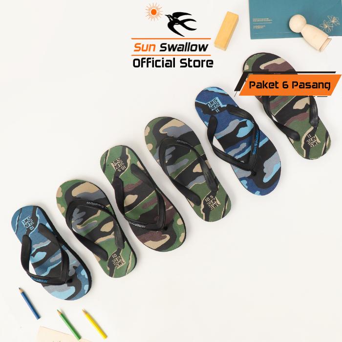 Gambar Sun Swallow Paket 6 Pasang Sandal Jepit Pria Karet Army Motif Tentara dari Sun Swallow Sandals Kota Administrasi Jakarta Utara Tokopedia