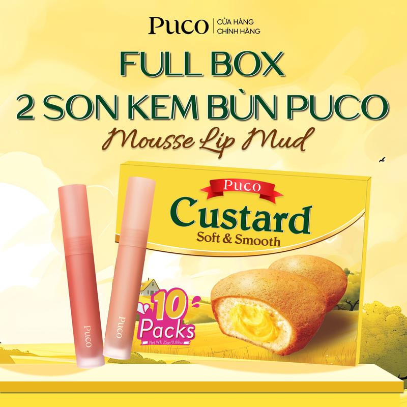 PUCO Box 2 Son Kem Bùn Mousse Lip Mud phủ màu cho môi giúp môi mềm mại mịn màng 2.5g
