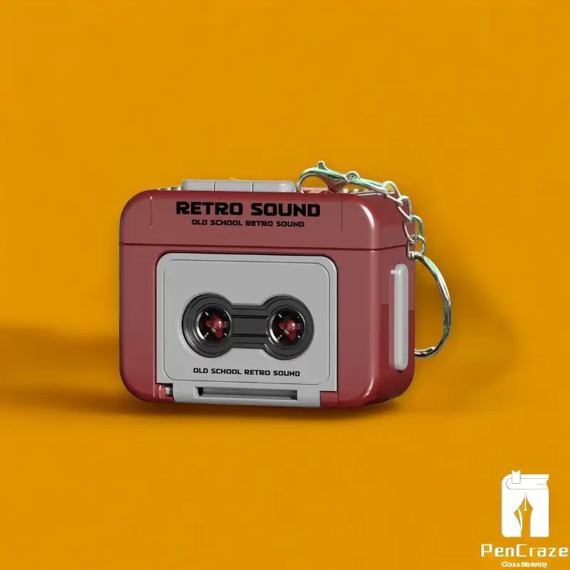 Retro Cassette Recorder Fun Music Box Record your own song Keychain