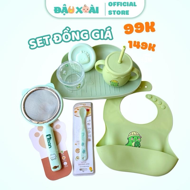 16/9 Combo đồng giá 99k 149k ăn dặm combo bát đĩa thìa khay ăn dặm cho bé