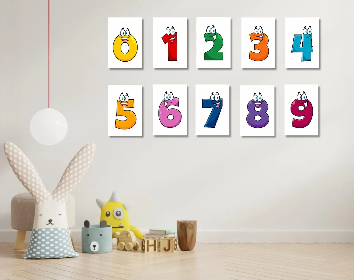 Dekorasi Rumah Poster Kayu Hiasan Dinding Angka Anak Wall Decor