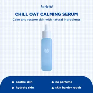 Harlette Chill Oat Calming Serum | [NO PEFUME] Red, Troubled Skin, Oat & Turmeric Extract, Niacinamide, Ceramide