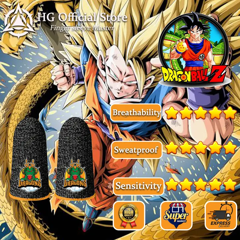 Tay Áo Ngón Tay Chơi Game, HG, Thiết Kế Dragon Ball, Chống Mồ Hôi, Thích Hợp Cho PUBG, Call of duty, Mobile Legends, Trạng Thái Sinh Tồn 1