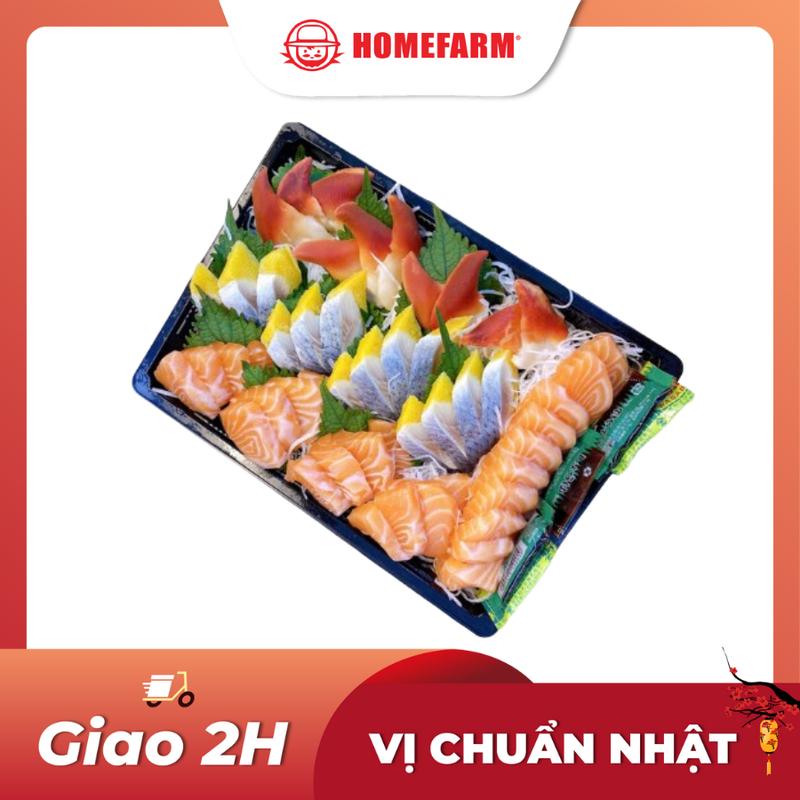   GIAO 2H - CHỈ BÁN HN  SASHIMI SET 06  Gồm: Set sashimi 400g  Cá hồi tươi NK Fillet Sò đỏ Nhật Hokusho  Hokigai  Cá trích ép trứng vàng Nhật Bản  1 túi Gừng Hồng Nhật Bản 3 gói Xì dầu gói ăn liền 2 gói Mù tạt gói ăn liền không bao gồm lá tía tô  