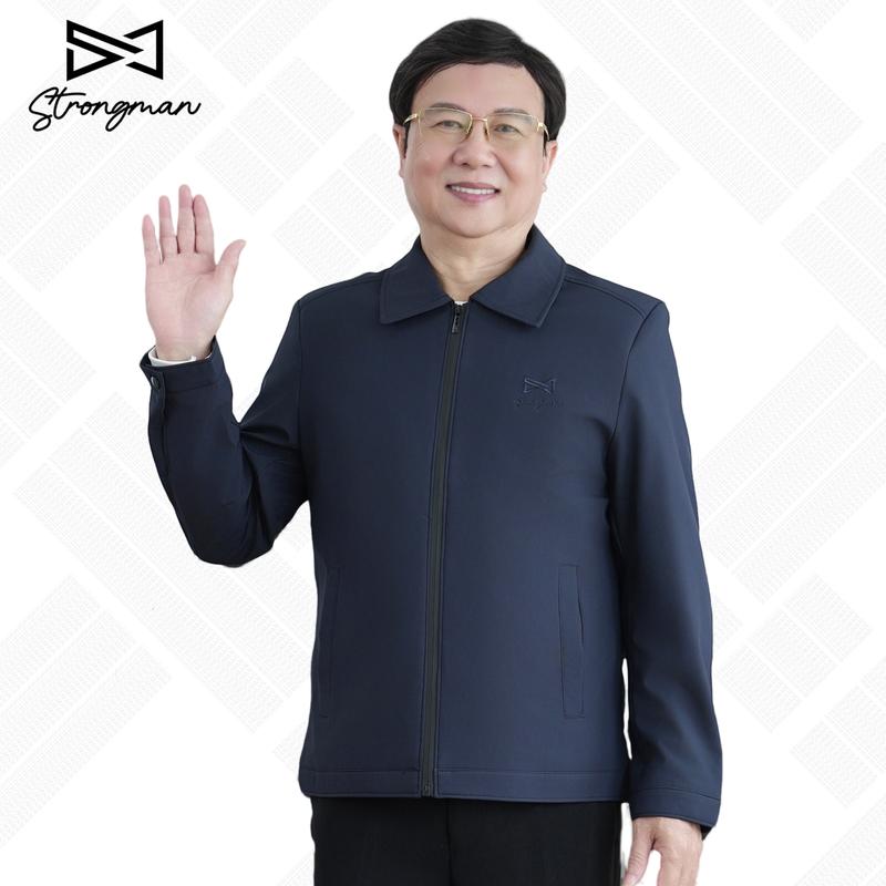 Áo Khoác Gió Cổ Bẻ STRONGMAN Trung Niên Nam Cao Cấp - Sang Trọng KG04