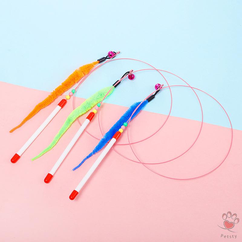 Cat Teaser / Cat Stick / Cat Toy Pink Fish Stick Cats' Favourite / Colourful Feather 2