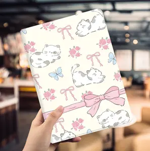 Case For Samsung Galaxy Tab A9 / S8 / S9 Plus 12.4" |Tab S10+ 12.4", S9 FE 10.9", A9+ 11" Cover Pelindung Anti Jatuh [Buku Lipat / Stand] - Silikon Premium untuk , Dengan slot pena, S7 FE 12.4" Cocok untuk S7/S8 11" - Desain Lucu Estetik | A8 10.5