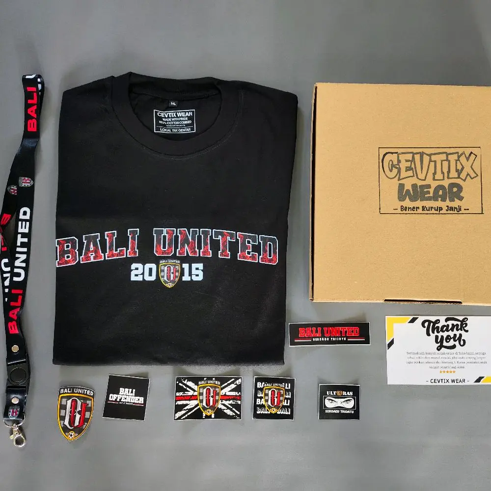 Kaos Bali utd Premium full bonus lanyad box stiker