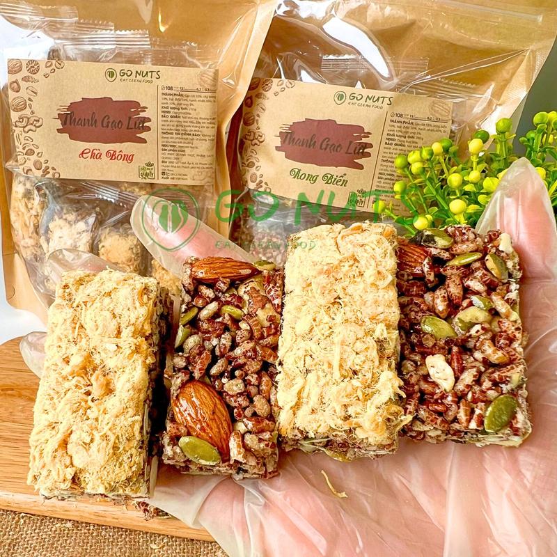  Thanh gạo lứt GO NUTS vị chà bông rong biển mix hạt dinh dưỡng không đường tạo ngọt bằng mật ong bánh hạt mix ngũ cốc dinh dưỡng 