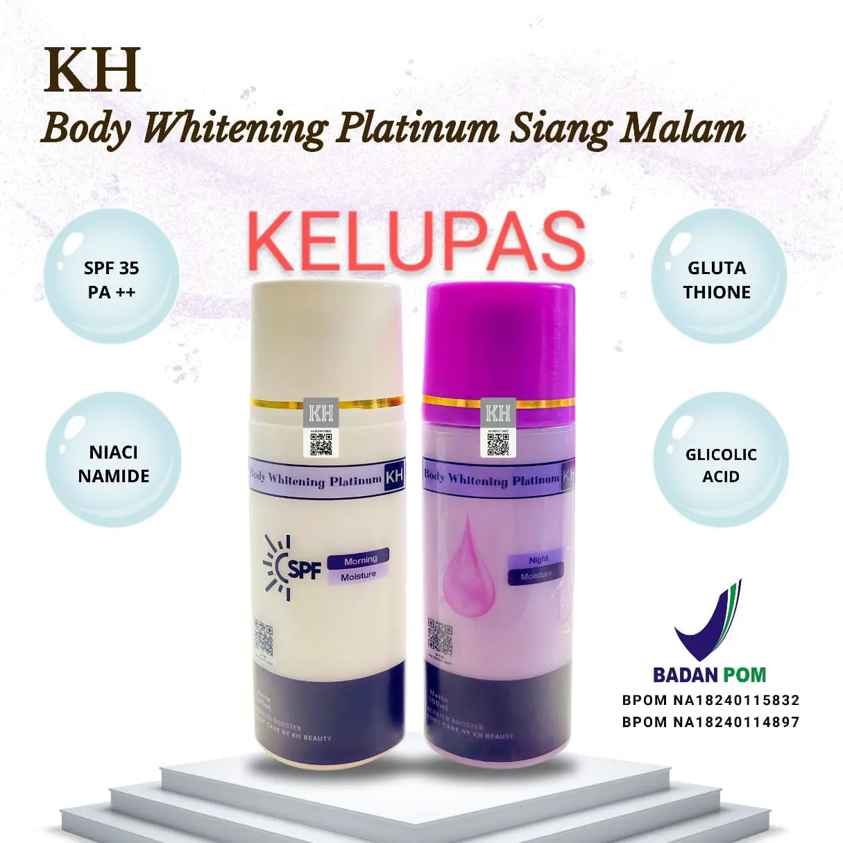 lotion kelupas BPOM dosting pemutih kulit badan hb body whitening platinum HB kelupas isi 2 pcs kh skin